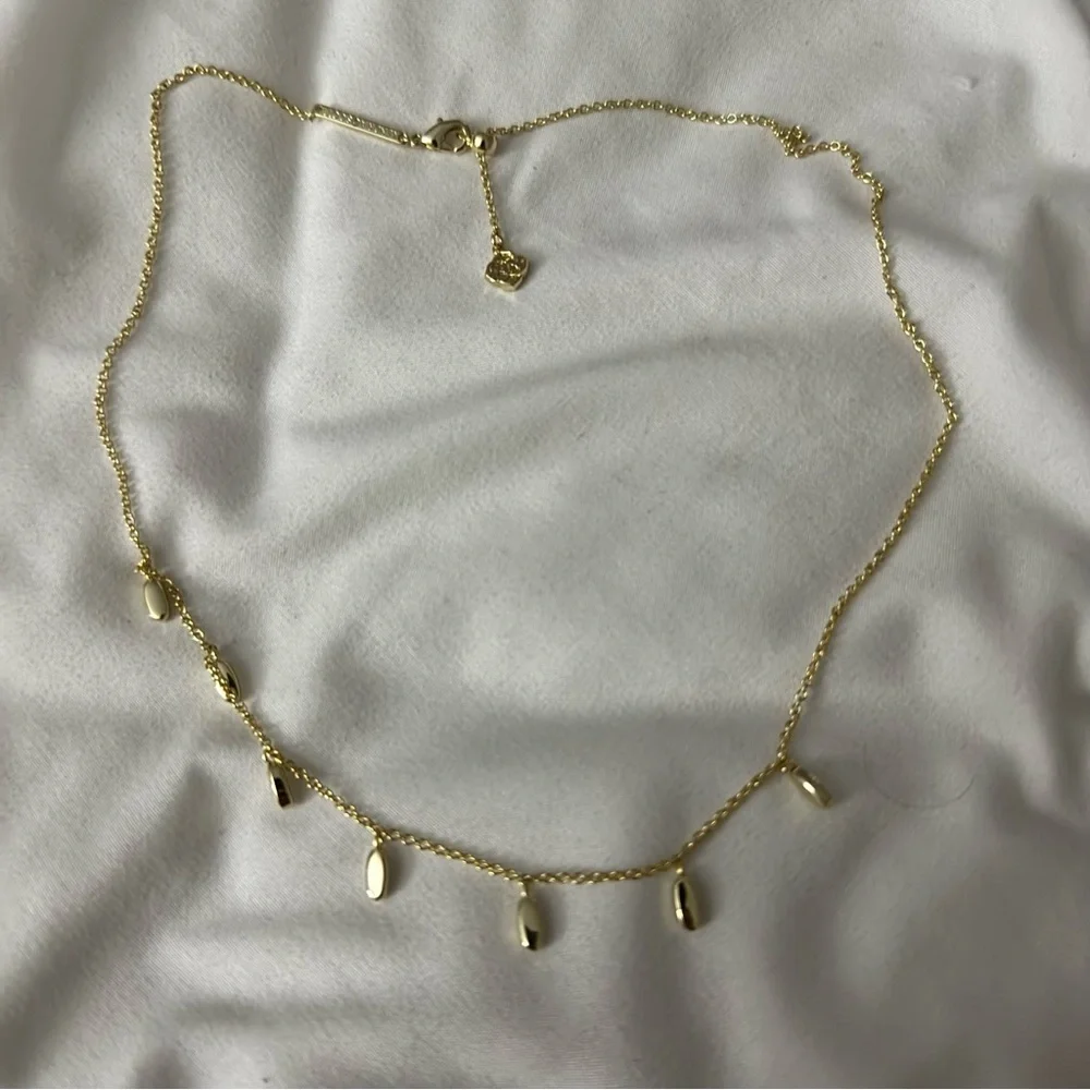Kendra Scott Jaimee 14k Gold over Brass Delicate Dangle Charm Strand Necklace - Picture 4 of 5